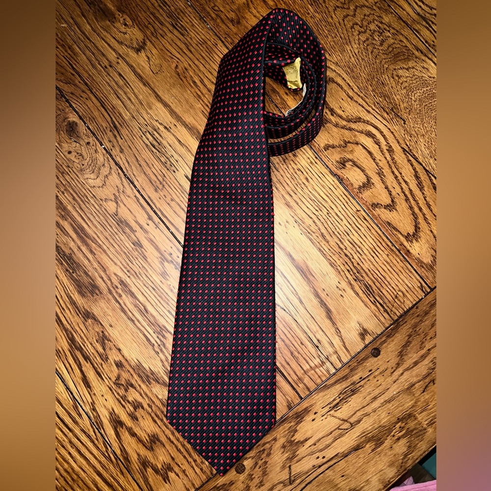 Vtg Christian Dior necktie black and red